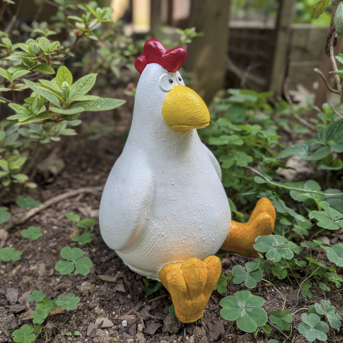 The Sandra Boynton Sentry Chicken statue cast in cement